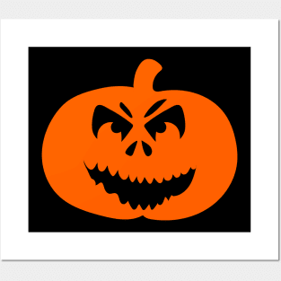 Halloween Funny Cute Cartoon Pumpkin Face Posters and Art